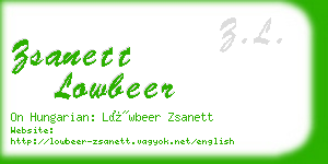 zsanett lowbeer business card